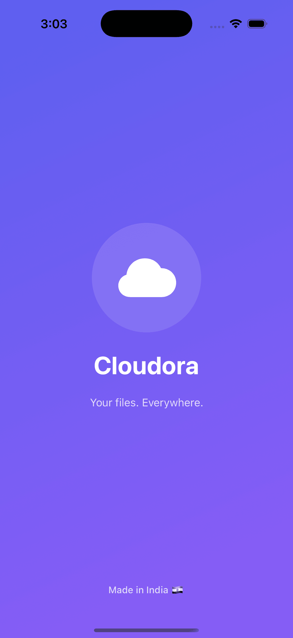 Cloudora app splash screen